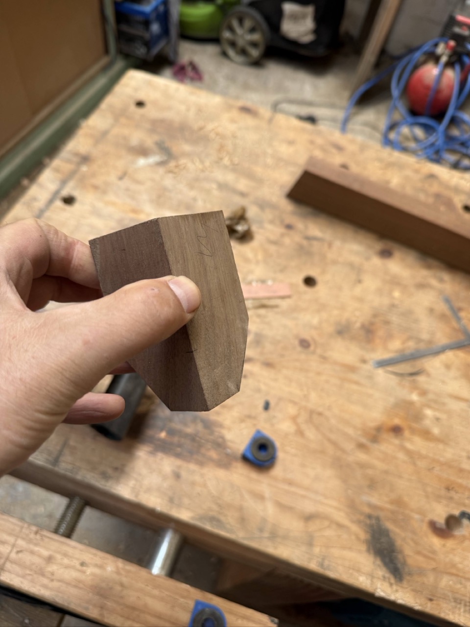 Faceted wooden vase