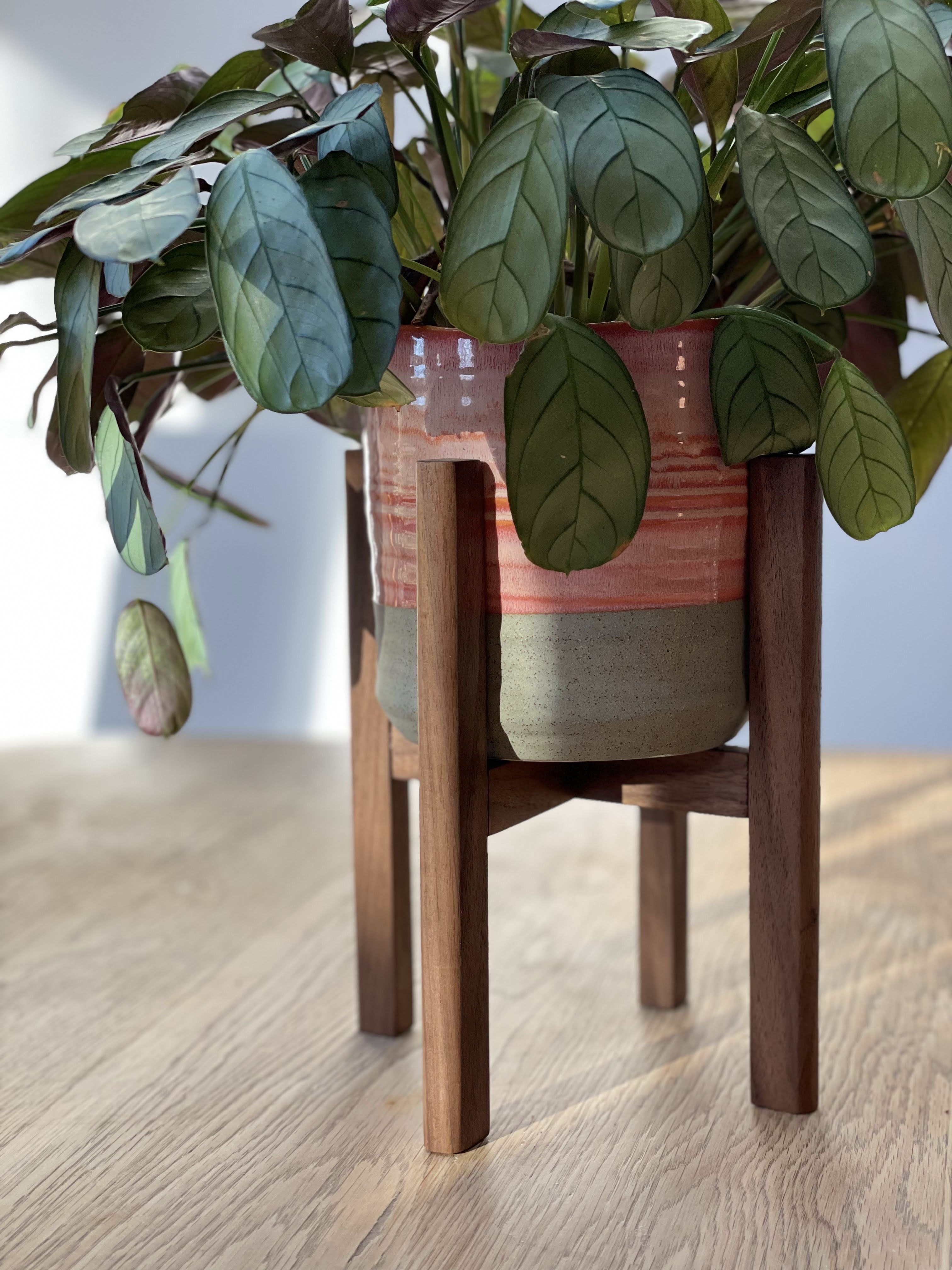 Walnut plant stand